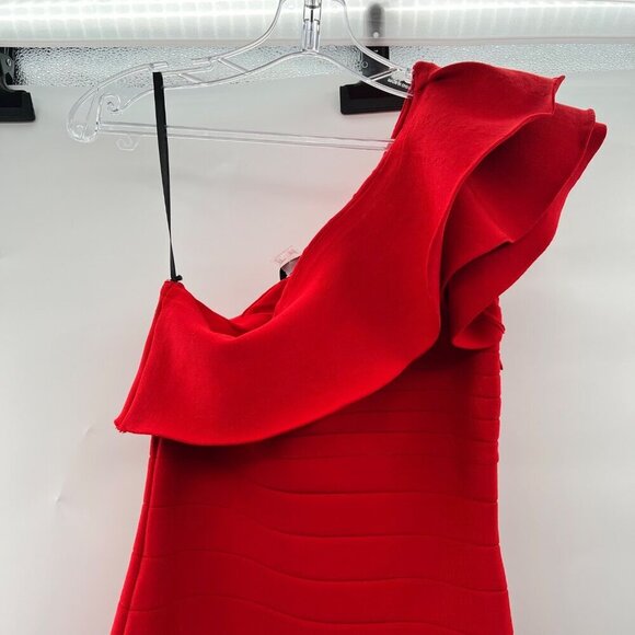 Venus Women's Bodycon Bandage Dress Ruffle One Shoulder Size Small - Picture 2 of 9